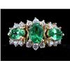 Image 4 : Tsavorite Garnet & Diamond 14k Gold Ring