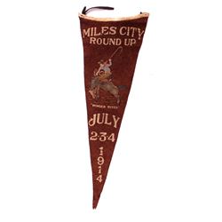 1914 Miles City Roundup Pennant from Montana