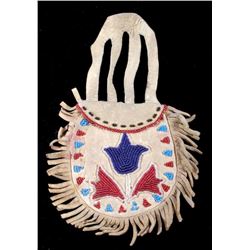 Early Cree Beaded Medicine Bag or Pouch