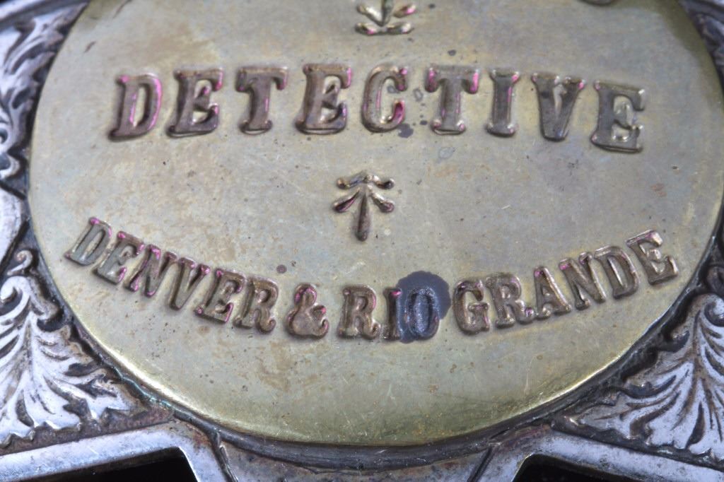 Badge: Railroad Detective Brass Star Denver & Rio Grand Lawman Police Badge: Railroad Detective Brass Star Denver & Rio Grand Lawman Police