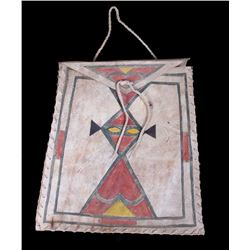 Cheyenne Polychrome Painted Pafleche Bag 19th C.