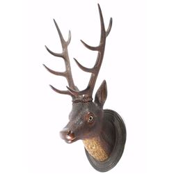 German Black Forest Carved Stag Mount 19th Century