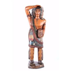 Cigar Store Indian Carved Wood & Painted 35.5"H