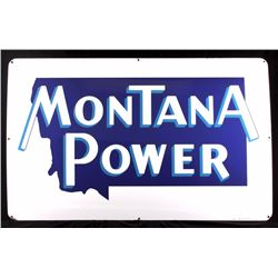 Original Early Montana Power Porcelain Sign RARE