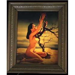 Early Nude Lady & Branch Lighted 3D Sign