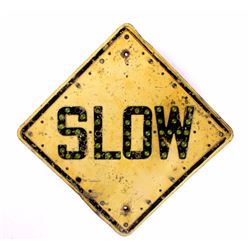 Montana Highway Slow Sign w/ Marble Reflectors