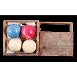 Brunswick Ivory Billiards Ball Set of Four 19th C.