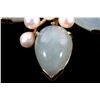 Image 3 : Exceptional Ming's Jade & Pearl 14k Gold Brooch