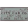 Image 2 : City Cab Tin Sign from Butte Montana