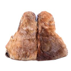 Montana Cowboy Steer Hide Gauntlet Gloves c. 1900