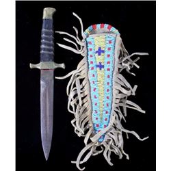 Northern Plains Beaded Sheath & Gamblers Dagger