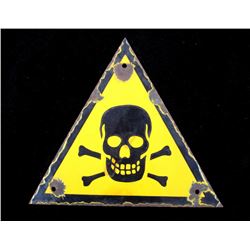 WWII Nazi Skull & Crossed Bones Porcelain Sign