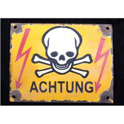 German Achtung Skull Crossed Bones Sign (Nazi)