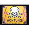 Image 1 : German Achtung Skull Crossed Bones Sign (Nazi)