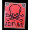 Image 1 : WWII German Achtung Porcelain Skull & Bones Sign