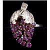 Image 1 : Edwardian 14k Gold Wine Grape Ruby Bunch Ring
