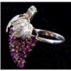 Image 4 : Edwardian 14k Gold Wine Grape Ruby Bunch Ring