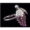 Image 5 : Edwardian 14k Gold Wine Grape Ruby Bunch Ring