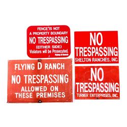 Turner and Shelton Ranch Trespassing Signs