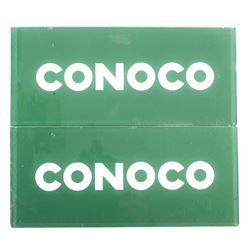 Conoco Gas Pump Glass Inserts (2) Green