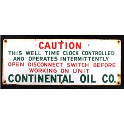Continental Oil Company Porcelain Well Sign