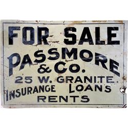 Butte Montana Passmore & Co. Sign