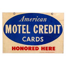 American Motel Credit Cards Sign