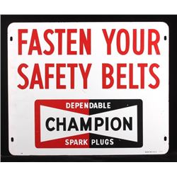 Champion Spark Plugs Double Sided Sign c. 1971