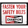Image 1 : Champion Spark Plugs Double Sided Sign c. 1971