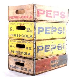 Four Pepsi- Cola Wooden Crates