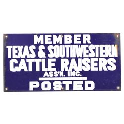 Texas & Southwestern Cattle Raisers Porcelain Sign