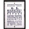 Image 1 : USDA Migratory Waterfowl Refuge Porcelain Sign