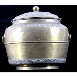 Islamic Persian Bronze Covered Pot 14-15th Century