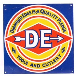 Diamond Edge DE Tin Advertising Sign