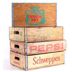 Four Wooden Soda Pop Crates
