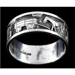 Navajo Storyteller Sterling Ring by R.H. Begay