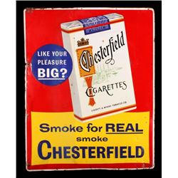 Chesterfield Cigarettes Tin Advertising Sign