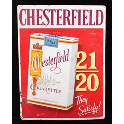 Chesterfield 21/20 Cigarette Advertising Sign