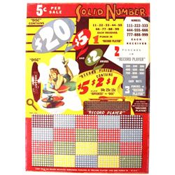 Solid Number Punch Board Gambling Game