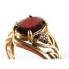Image 2 : 10k Gold & Oval Cut Garnet Cocktail Ring