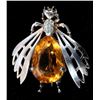 Image 1 : Reja Art Deco Sterling & Gold Citrine Insect Pin
