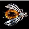 Image 2 : Reja Art Deco Sterling & Gold Citrine Insect Pin