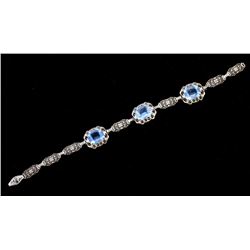 Victorian Filigree Sterling & Gemstone Bracelet