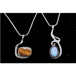 Tom Burns Sterling Silver Opal Jasper Necklaces 2