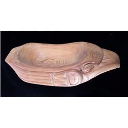 Northwest Coast Haida Raven Carved Grease Bowl