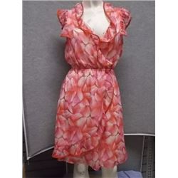 DRESS - H & M - RED - SZ 6 - SHORT - PRINT WITH SLIP