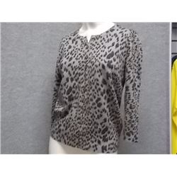 SWEATER - NEW - FD FRENCH - BROWN - SMALL - LEOPARD PRINT - LONG SLEEVE