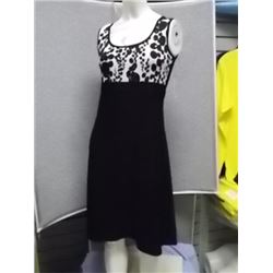 DRESS - NEW - GITANE - BLACK / WHITE - SMALL - Sleevelss - PRINT - DOT - TOP BLACK