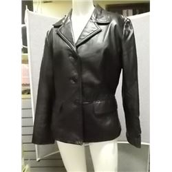 JACKET  - DANIER - BLACK -  LEATHER BUTTON - SMALL SHORT CUT