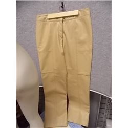 PANTS - DANIER - BEIGE - SZ 10 - WIDE WAIST BAND - LEATHER